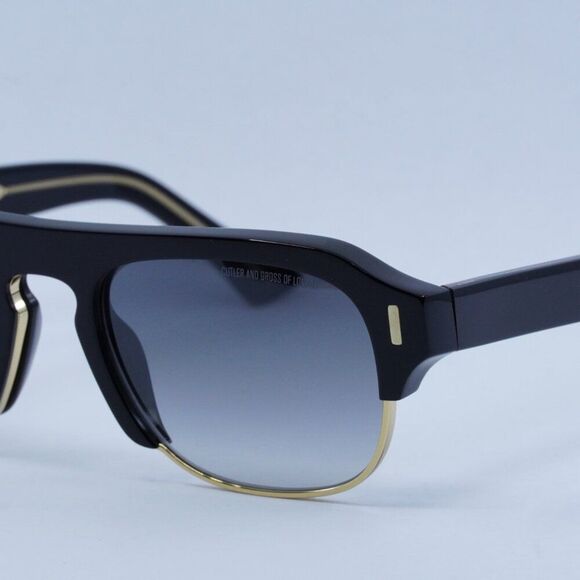 🕶️ New Cutler and Gross CG1353S 001 Sunglasses - Black on Crystal Frame - Picture 3 of 10